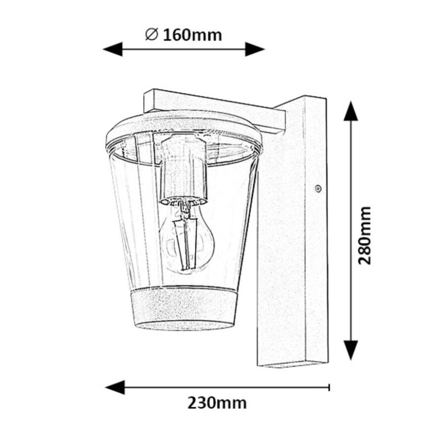 Rabalux - Luminária de parede exterior 1xE27/40W/230V IP44