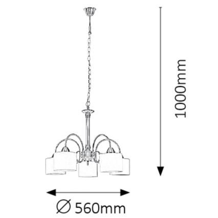 Rabalux 7276 - Candelabro EDITH 5xE27/60W/230V bronze