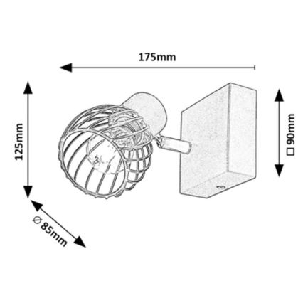 Rabalux - Luminária de parede com foco 1xE14/10W/230V