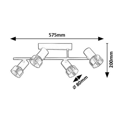 Rabalux - Candeeiro integrado 4xE14/15W/230V
