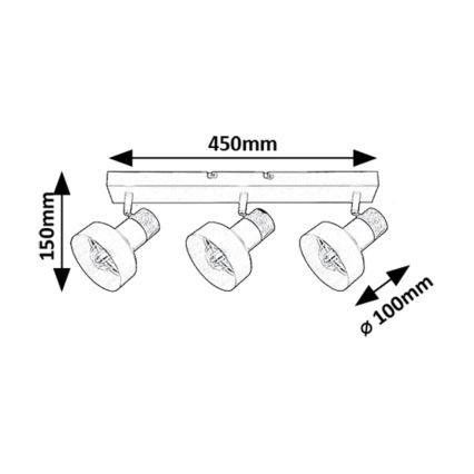 Rabalux - Foco 3xE14/15W/230V