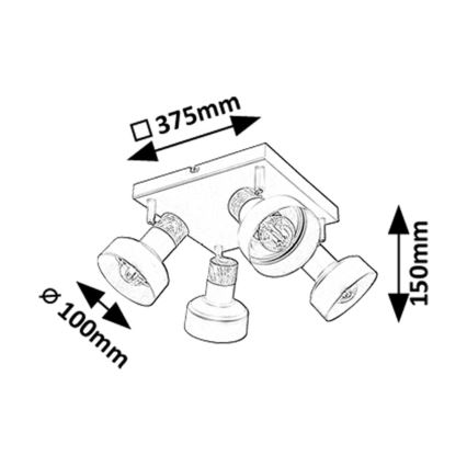 Rabalux - Foco 4xE14/15W/230V