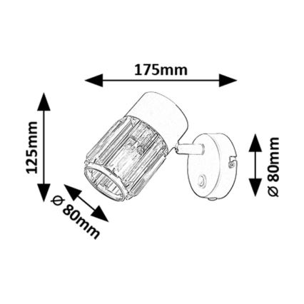 Rabalux - Foco de parede 1xE14/15W/230V