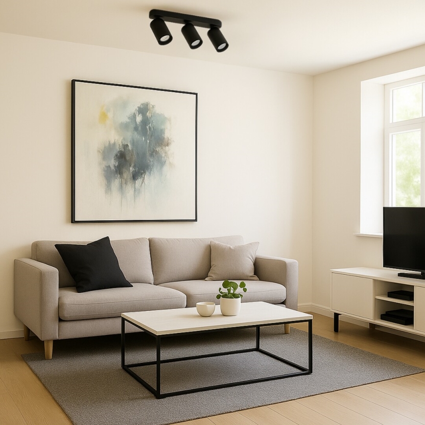 Rabalux - Candeeiro de focos 3xGU10/7W/230V preto