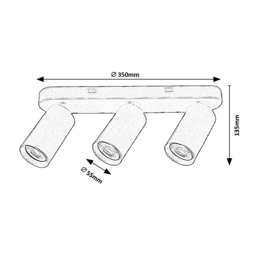 Rabalux - Candeeiro de focos 3xGU10/7W/230V branco