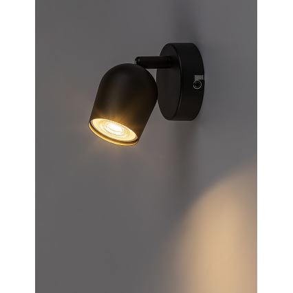 Rabalux - Aplique de parede orientável 1xGU10/15W/230V preto