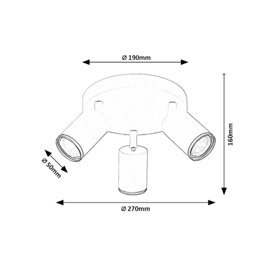 Rabalux - Candeeiro de focos 3xGU10/15W/230V branco