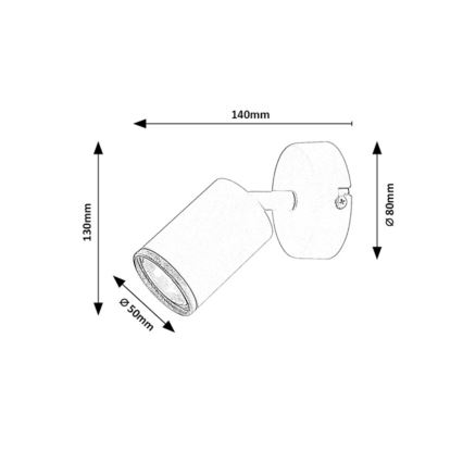 Rabalux - Aplique de parede orientável 1xGU10/15W/230V preto