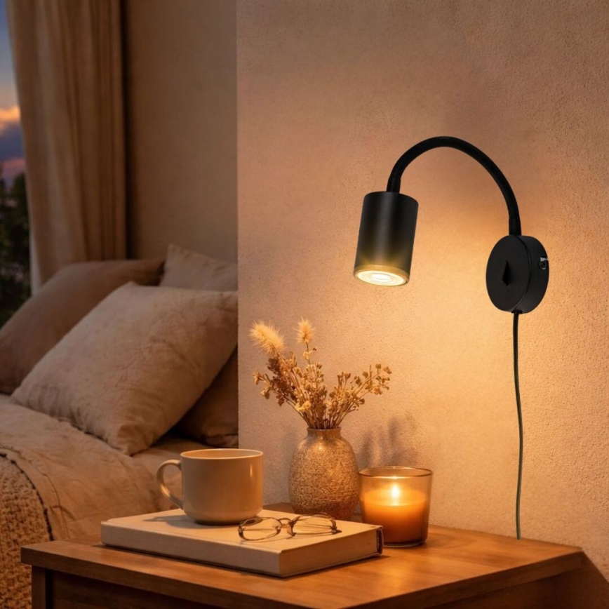 Rabalux - Aplique de parede com foco direcionável 1xGU10/15W/230V preto