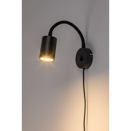 Rabalux - Aplique de parede com foco direcionável 1xGU10/15W/230V preto