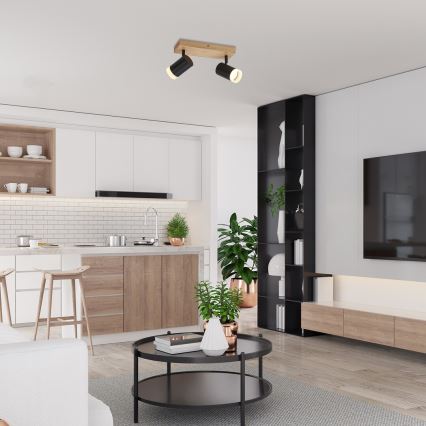 Rabalux - Plafonier com focos 2xGU10/5W/230V carvalho