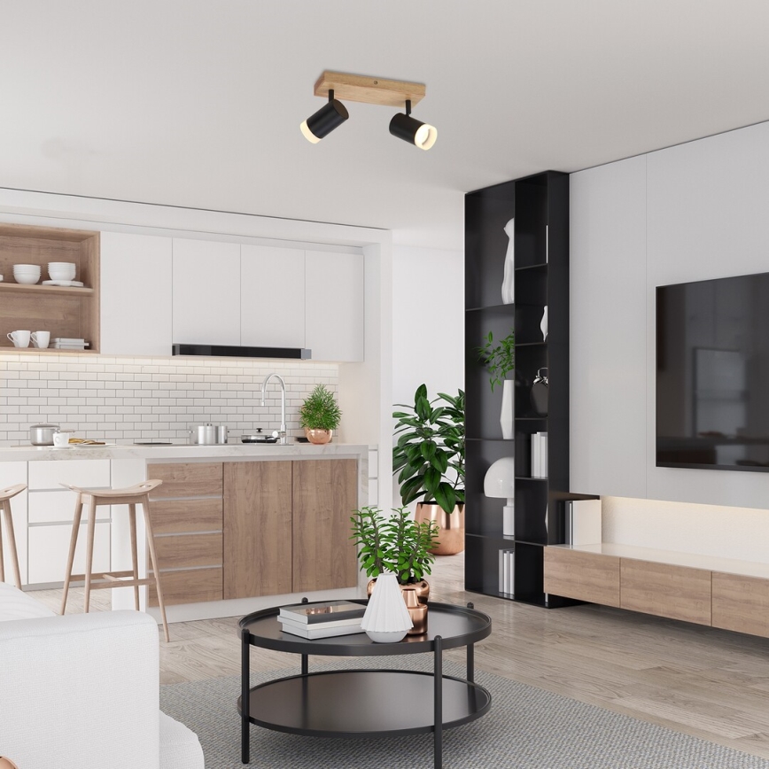 Rabalux - Plafonier com focos 2xGU10/5W/230V carvalho