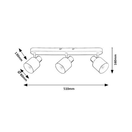 Rabalux - Candeeiro de tecto com 3 focos 3xE14/10W/230V bege
