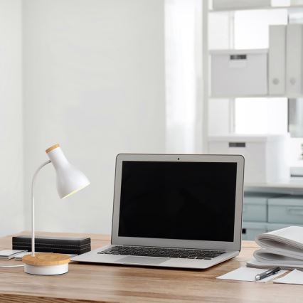 Rabalux - Lâmpada de mesa tátil regulável com carregamento sem fios 1xE14/25W/230V de borracha