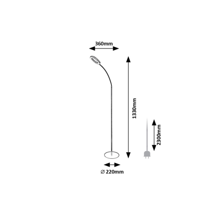 Rabalux - Lâmpada de pé LED tátil dimmerizável LED/11W/230V 3000K