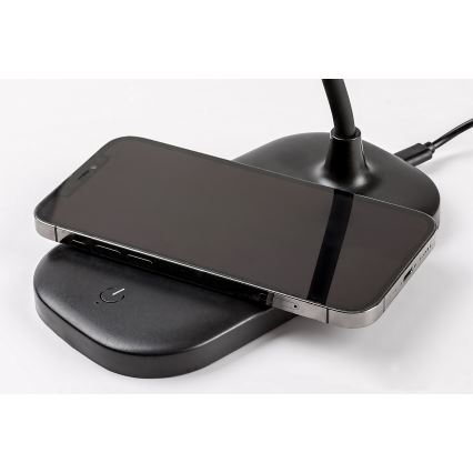 Rabalux - Lâmpada de mesa tátil LED regulável com carregamento sem fio LED/5W/5V 2700-6000K preta