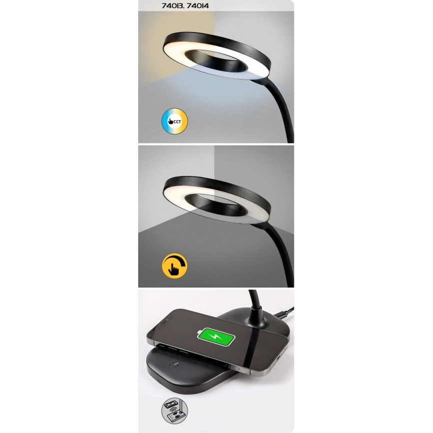 Rabalux - Lâmpada de mesa LED tátil dimmerizável com carregamento sem fio LED/5W/5V 2700-6000K branca