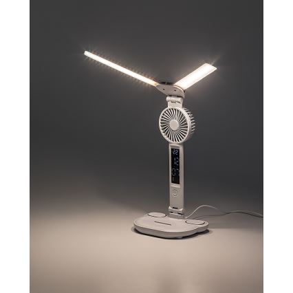 Rabalux - Lâmpada de mesa LED regulável com ventoinha e ecrã LED/7W/5V 3000/4000/6500K