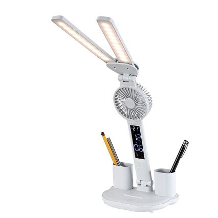 Rabalux - Lâmpada de mesa LED regulável com ventoinha e ecrã LED/7W/5V 3000/4000/6500K