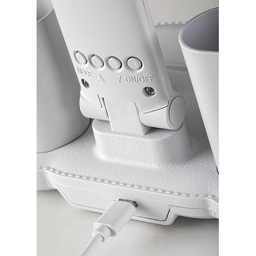 Rabalux - Lâmpada de mesa LED regulável com ventoinha e ecrã LED/7W/5V 3000/4000/6500K