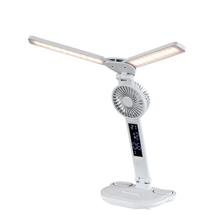 Rabalux - Lâmpada de mesa LED regulável com ventoinha e ecrã LED/7W/5V 3000/4000/6500K