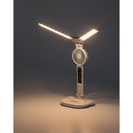 Rabalux - Candeeiro de mesa LED regulável com ventoinha e display LED/7W/5V 3000/4000/6500K