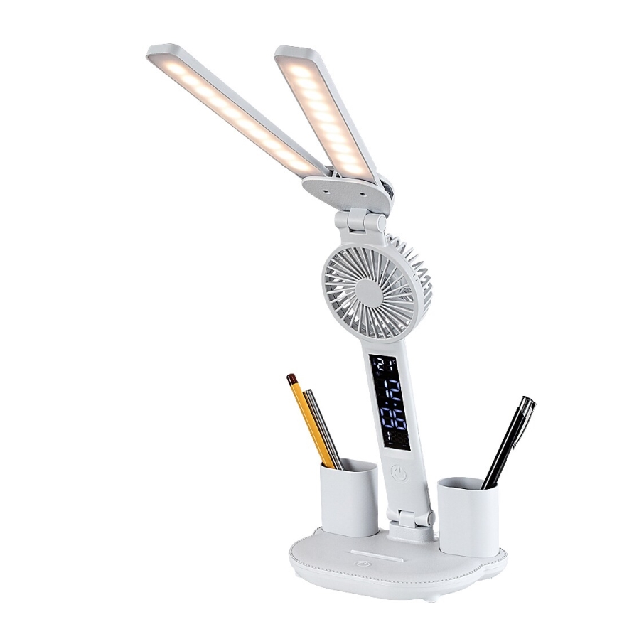 Rabalux - Candeeiro de mesa LED regulável com ventoinha e display LED/7W/5V 3000/4000/6500K
