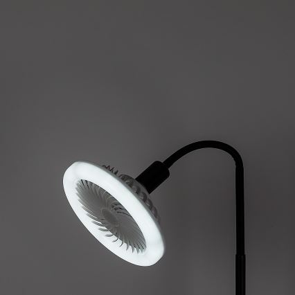 Rabalux - Lâmpada de pé LED regulável com ventoinha Ø 30 cm 1xE27/16W/230V 3000-6500K + comando à distância