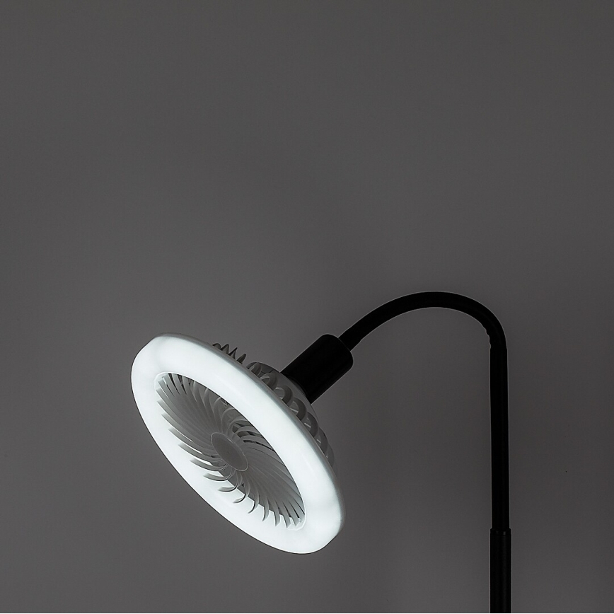 Rabalux - Lâmpada de pé LED regulável com ventoinha Ø 30 cm 1xE27/16W/230V 3000-6500K + comando à distância