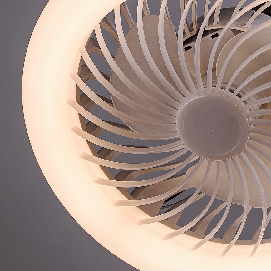 Rabalux - Lâmpada de pé LED regulável com ventoinha Ø 30 cm 1xE27/16W/230V 3000-6500K + comando à distância