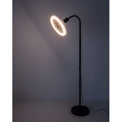 Rabalux - Lâmpada de pé LED regulável com ventoinha Ø 30 cm 1xE27/16W/230V 3000-6500K + comando à distância
