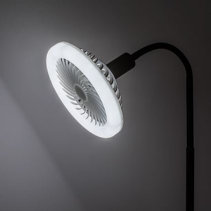 Rabalux - Lâmpada de pé LED regulável com ventoinha Ø 30 cm 1xE27/16W/230V 3000-6500K + comando à distância