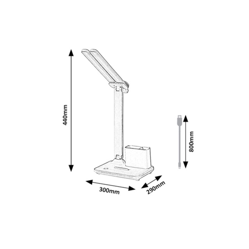 Rabalux - Lâmpada de mesa tátil LED regulável LED/5W/5V 3000/4000/6500K