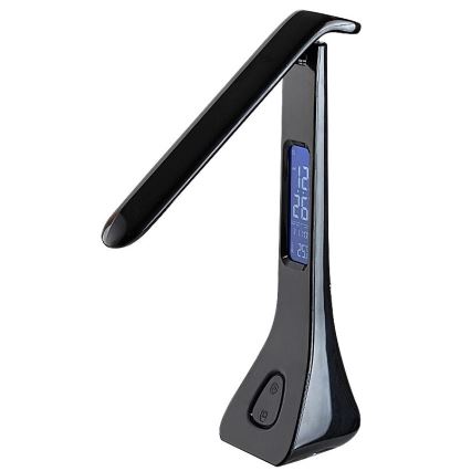 Rabalux - Lâmpada de mesa LED regulável com display LED/7W/5V 4000K preta