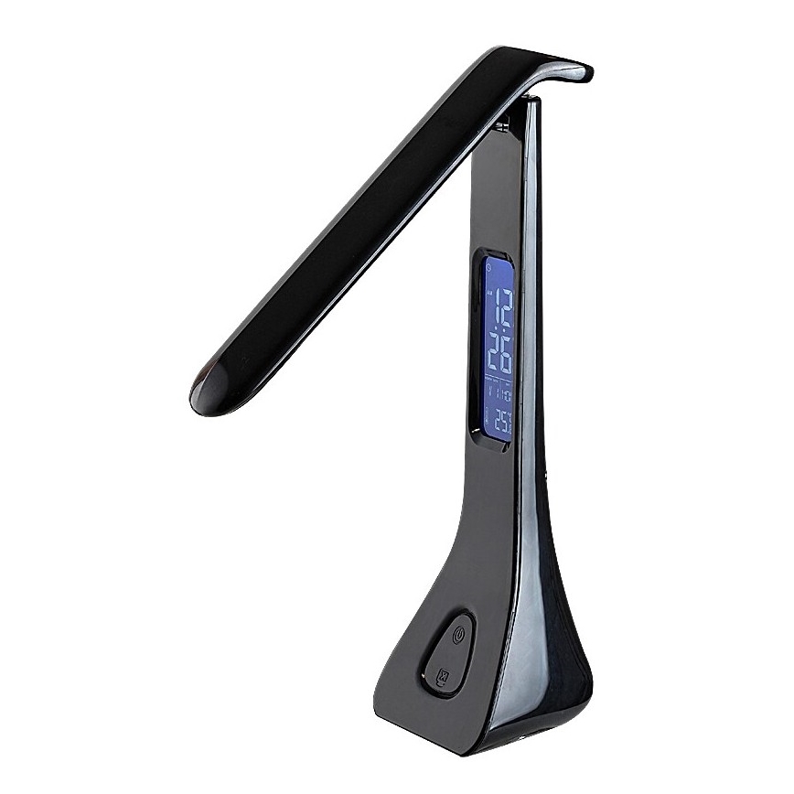 Rabalux - Lâmpada de mesa LED regulável com display LED/7W/5V 4000K preta