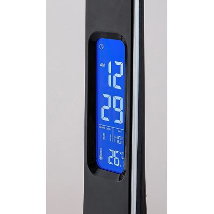 Rabalux - Lâmpada de mesa LED regulável com display LED/7W/5V 4000K preta