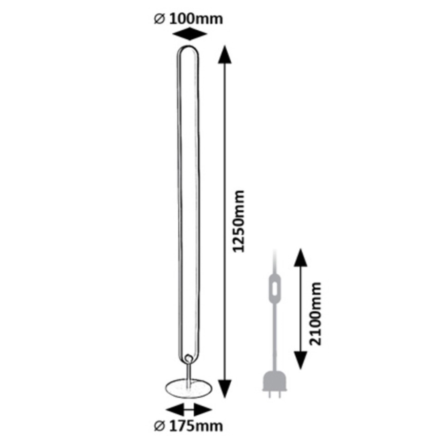 Rabalux - Candeeiro de chão LED RGB com regulação LED/19W/230V + controlo remoto