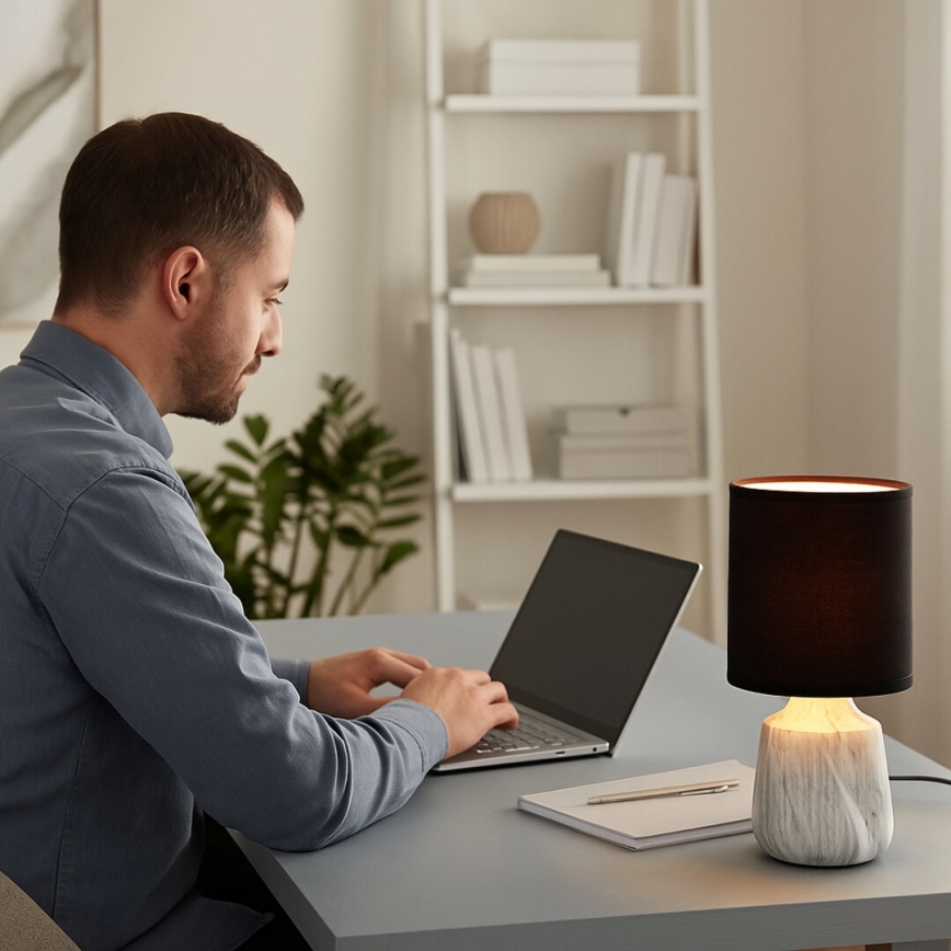 Rabalux - Candeeiro de mesa 1xE14/40W/230V preto/decor em mármore