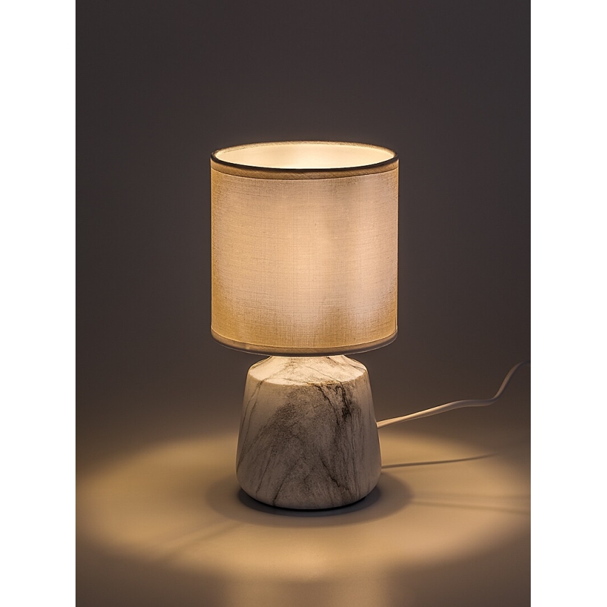 Rabalux - Candeeiro de mesa 1xE14/40W/230V branco/com acabamento em mármore