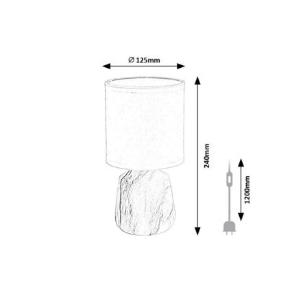 Rabalux - Candeeiro de mesa 1xE14/40W/230V branco/com acabamento em mármore