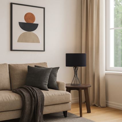 Rabalux - Candeeiro de mesa 1xE27/40W/230V preto