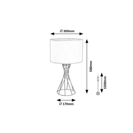 Rabalux - Candeeiro de mesa 1xE27/40W/230V preto