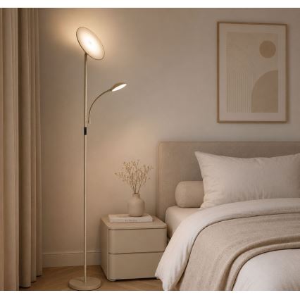 Rabalux - Candeeiro de pé dimerizável LED/23W/230V 3000/4200/6500 bege