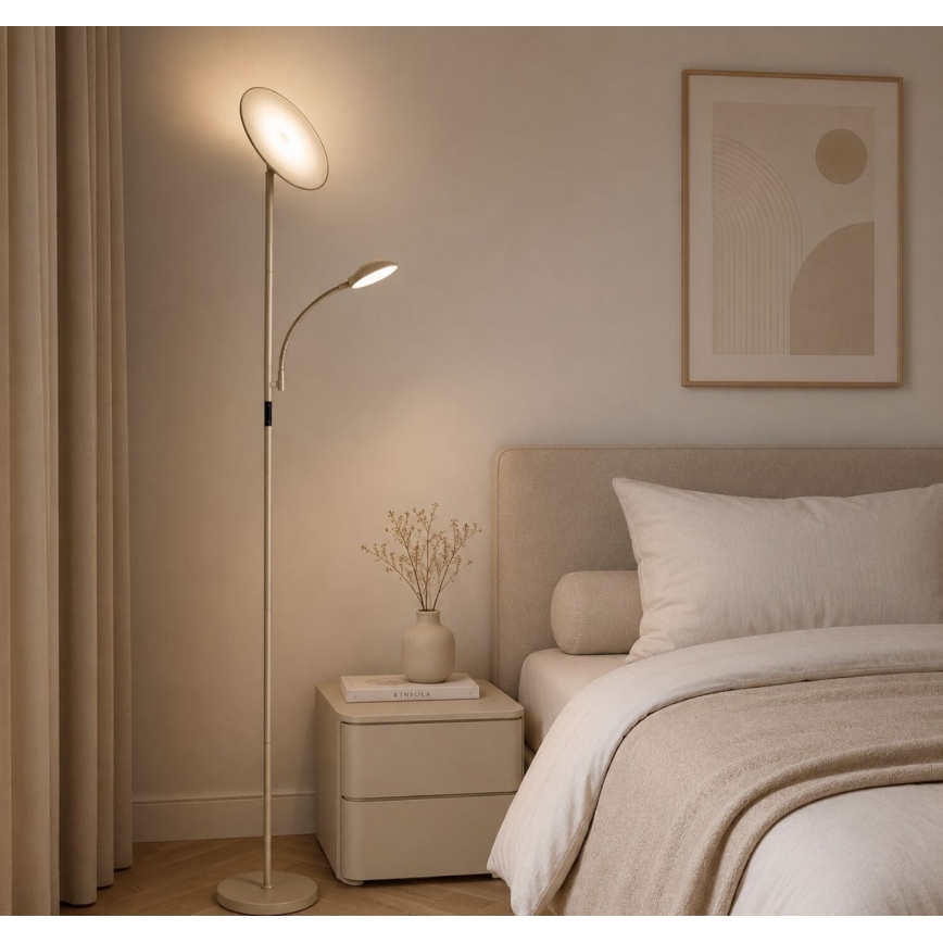 Rabalux - Candeeiro de pé dimerizável LED/23W/230V 3000/4200/6500 bege