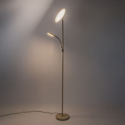Rabalux - Candeeiro de pé dimerizável LED/23W/230V 3000/4200/6500 bege