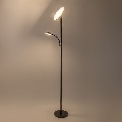 Rabalux - Candeeiro de pé LED regulável LED/23W/230V 3000/4200/6500 preto