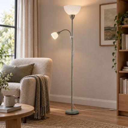Rabalux - Candeeiro de pé 1xE27/60W/230V + 1xE14/25W verde