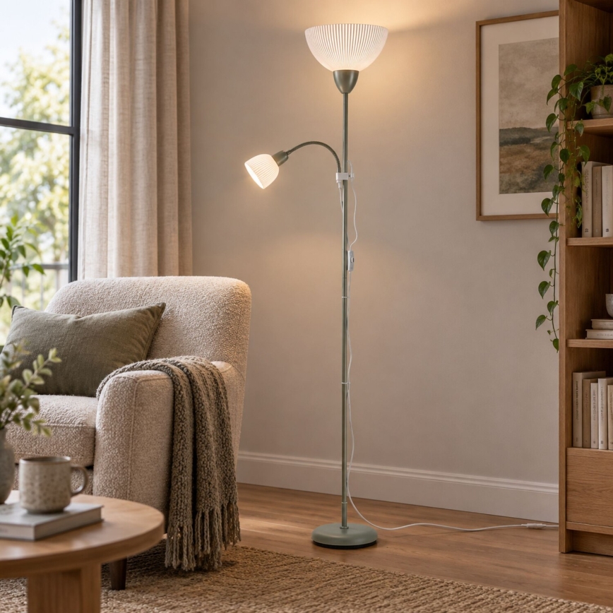 Rabalux - Candeeiro de pé 1xE27/60W/230V + 1xE14/25W verde