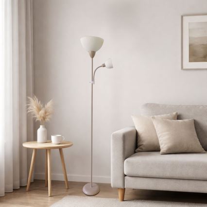 Rabalux - Candeeiro de pé 1xE27/60W/230V + 1xE14/25W bege