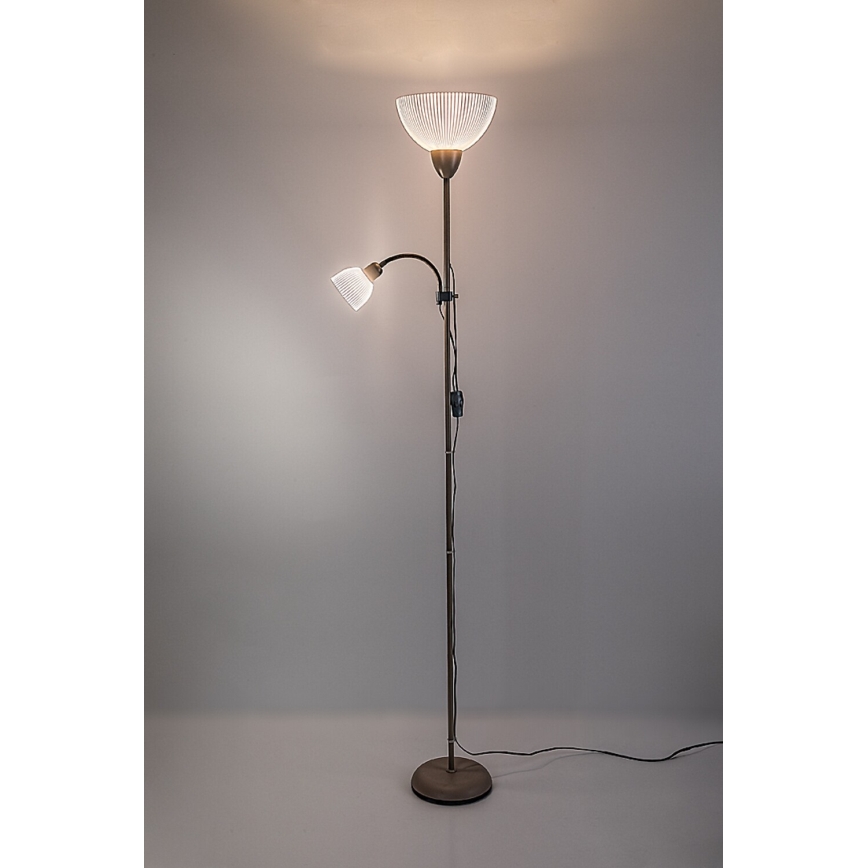 Rabalux - Candeeiro de pé 1xE27/60W/230V + 1xE14/25W bege
